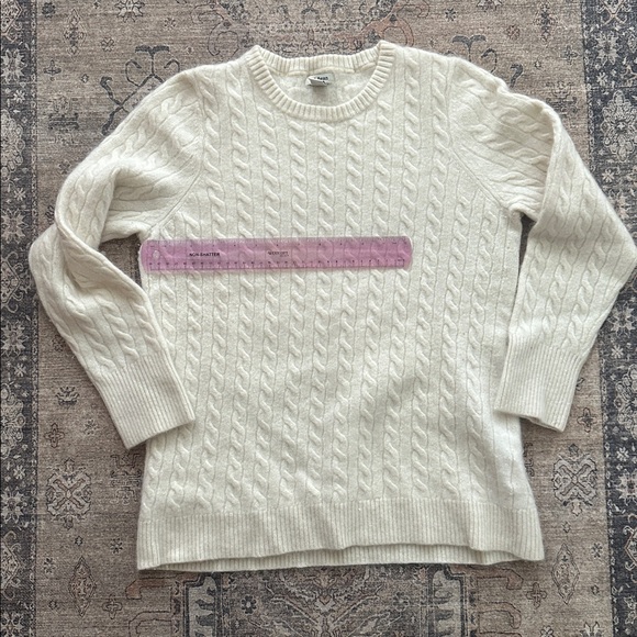L.L. Bean Women's Ivory Cable Knit Sweater - Picture 6 of 6